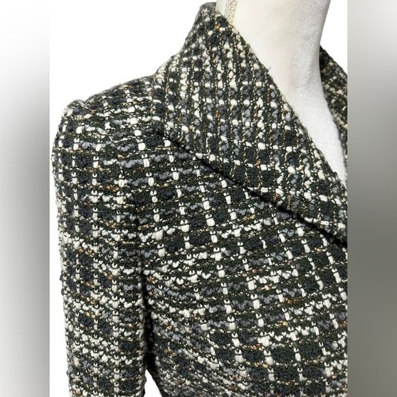 St. John tweed blazer with gold buttons / St. John green suit jacket / Size 8 - Picture 3 of 9